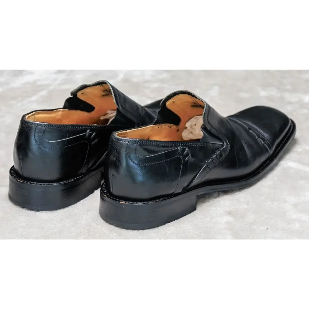 Kenneth Cole New York Black Leather Slip On Square Toe Loafers Mens Size 10